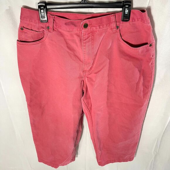 L.L.‎ Bean Double L Womens Capri Pants Pink Cotton Size 16 Petite - Picture 4 of 8